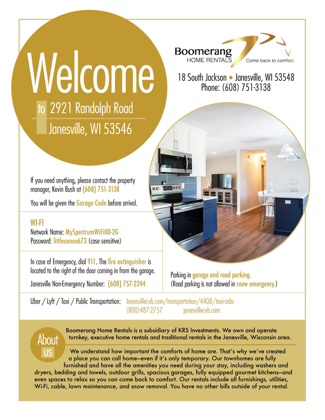 Boomerang Home Rentals brochures
